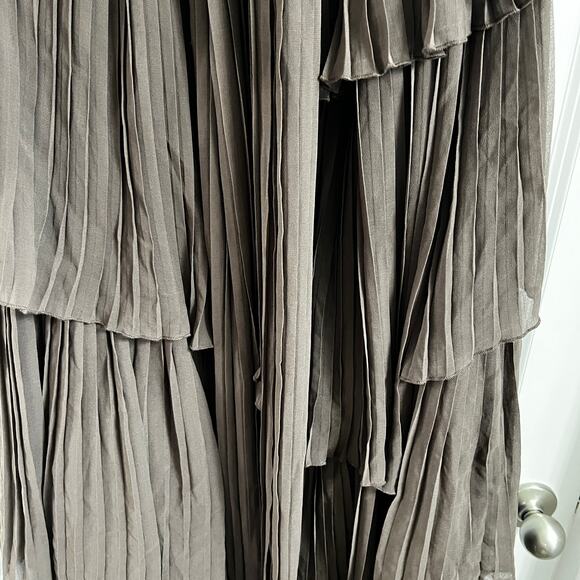 Free People Sola Pleated Tiered Wrapped Ethereal Maxi Dress | Double Espresso - Picture 6 of 15